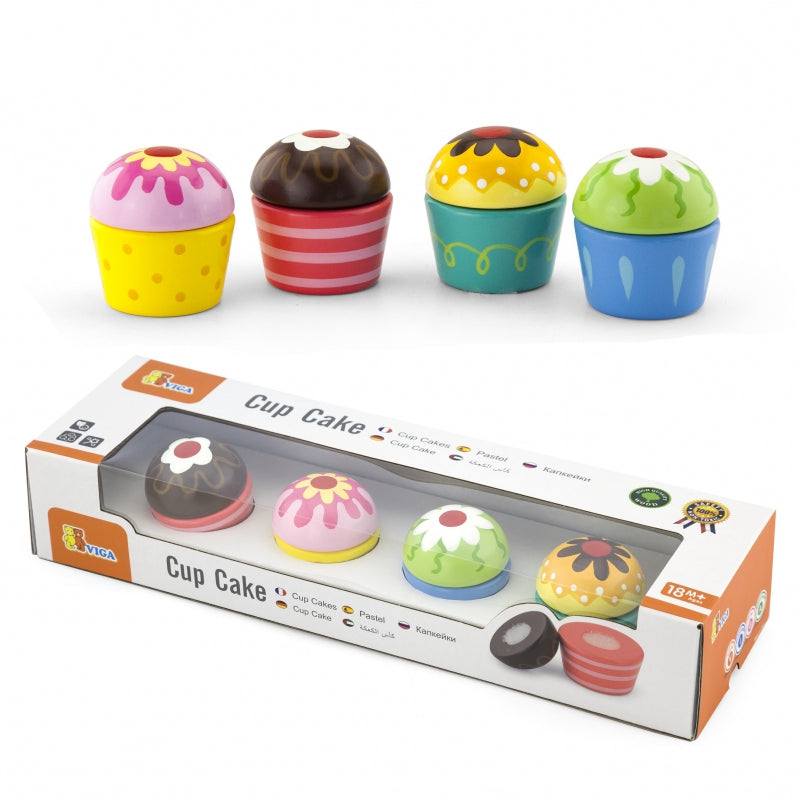 Viga Houten Cupcakes - 4 stuks
