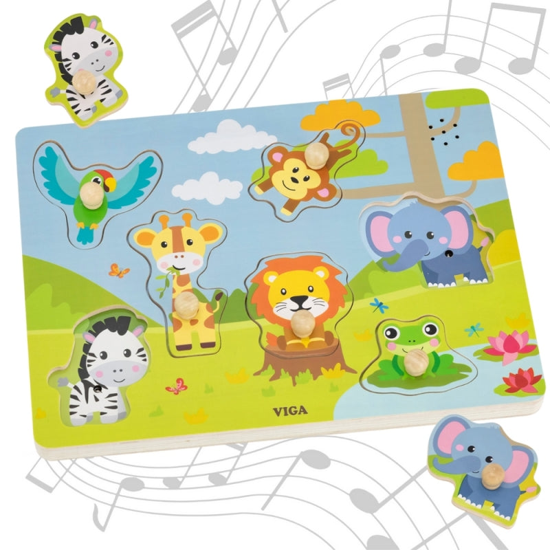 VIGA Muziek Puzzel Match de Exotische Dieren