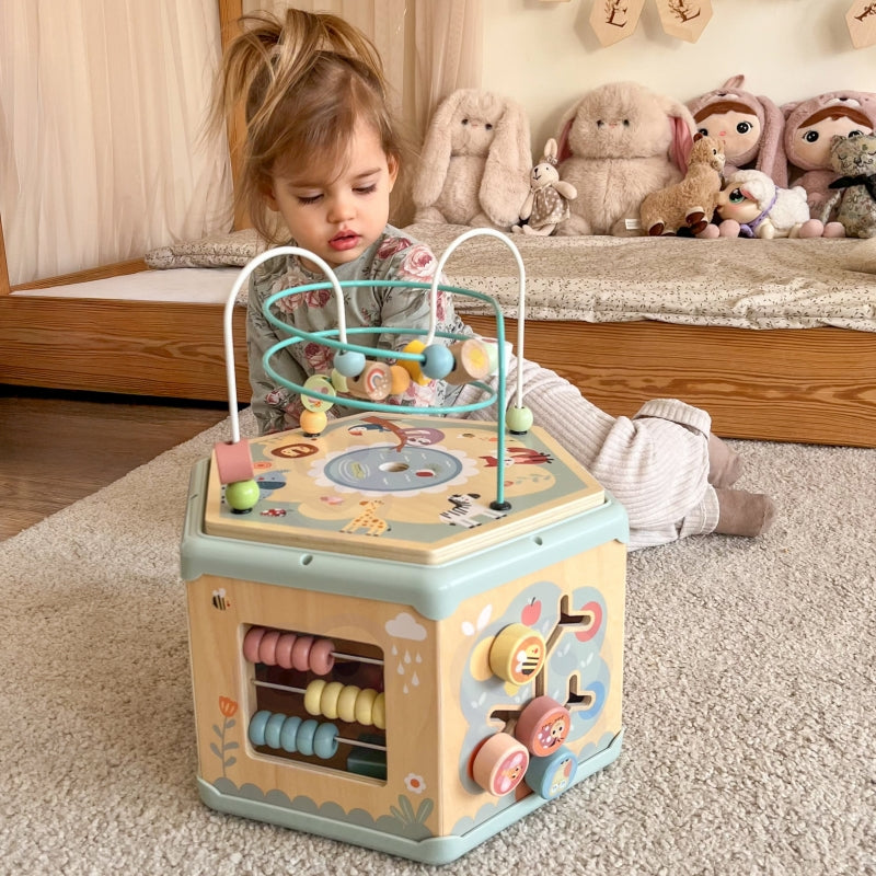 TOOKY TOY Interactieve houten zeshoekige Speelgoed doos