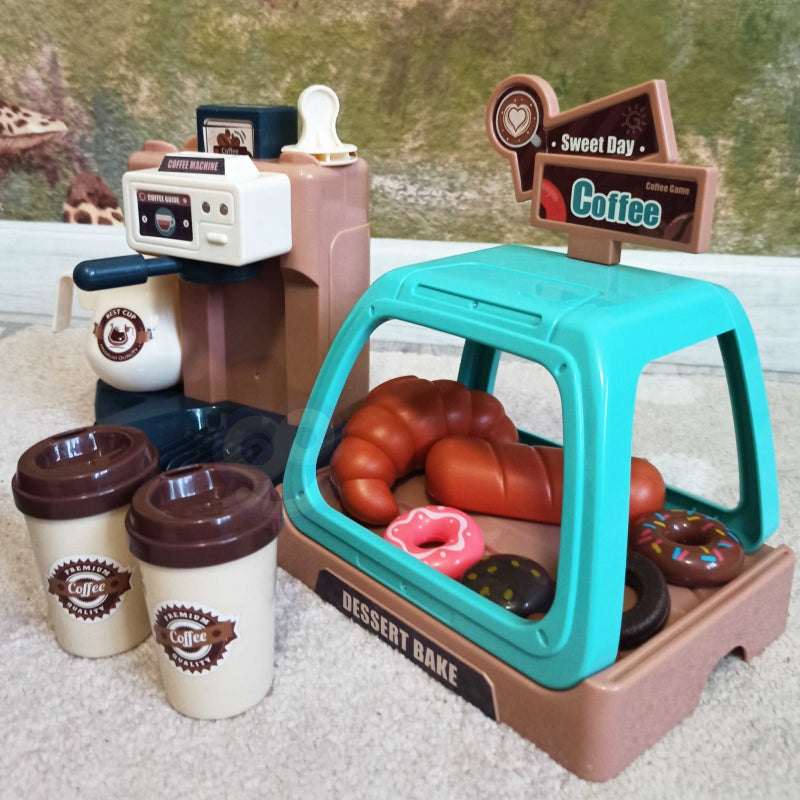 WOOPIE speelgoed Koffiebar, Koffiezetapparaat + Koekjesvitrine