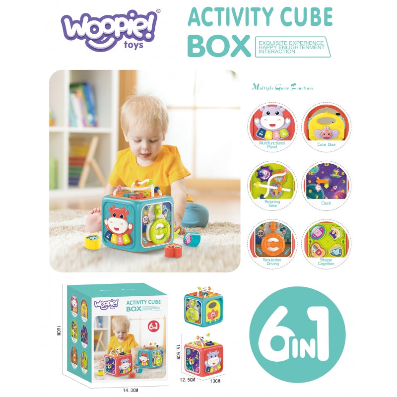 WOOPIE BABY 6-in-1 Interactief Sensorische Kubus -  Educatief en Montessori speelgoed