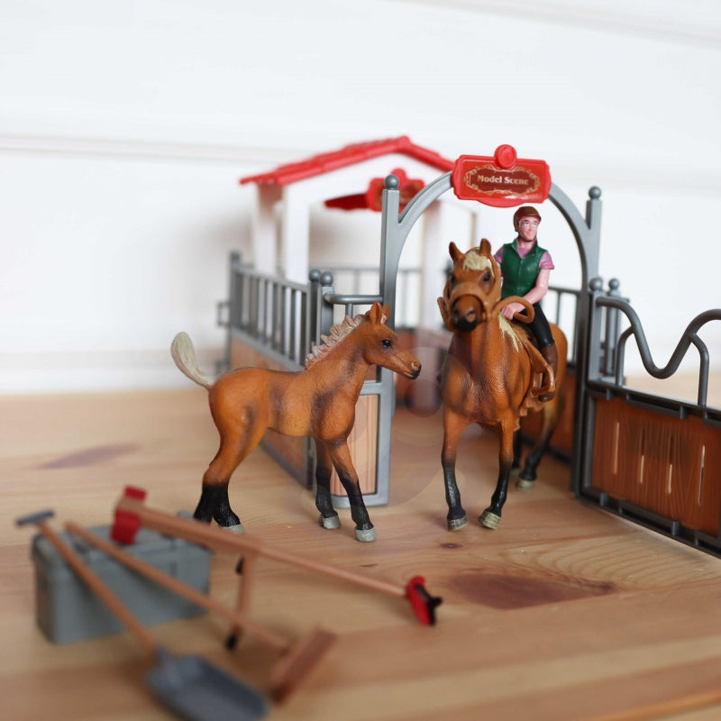 WOOPIE Speelset Paardenstal met Figuren 18 stuks
