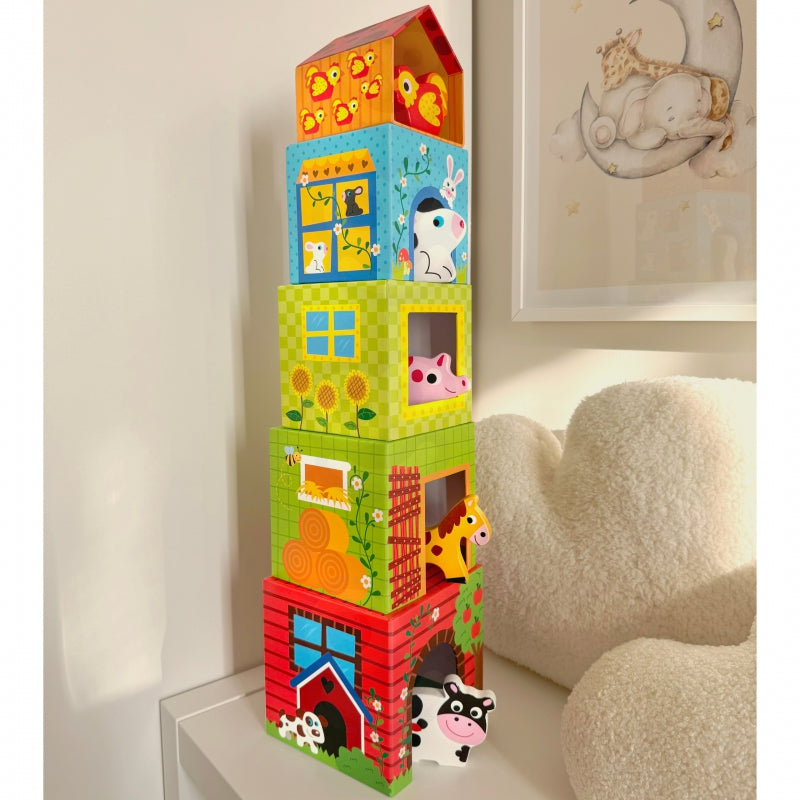 WOOPIE GREEN Boerderij stapel Puzzel  + 10 figuren