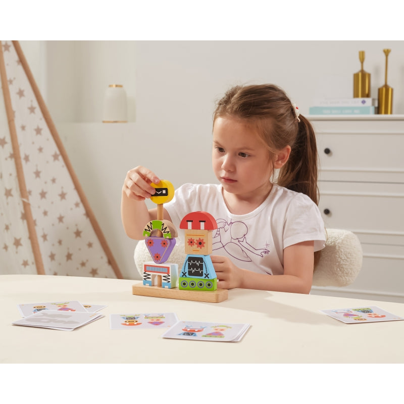 VIGA Robots Piramide Puzzel + Patronen 8 stuks