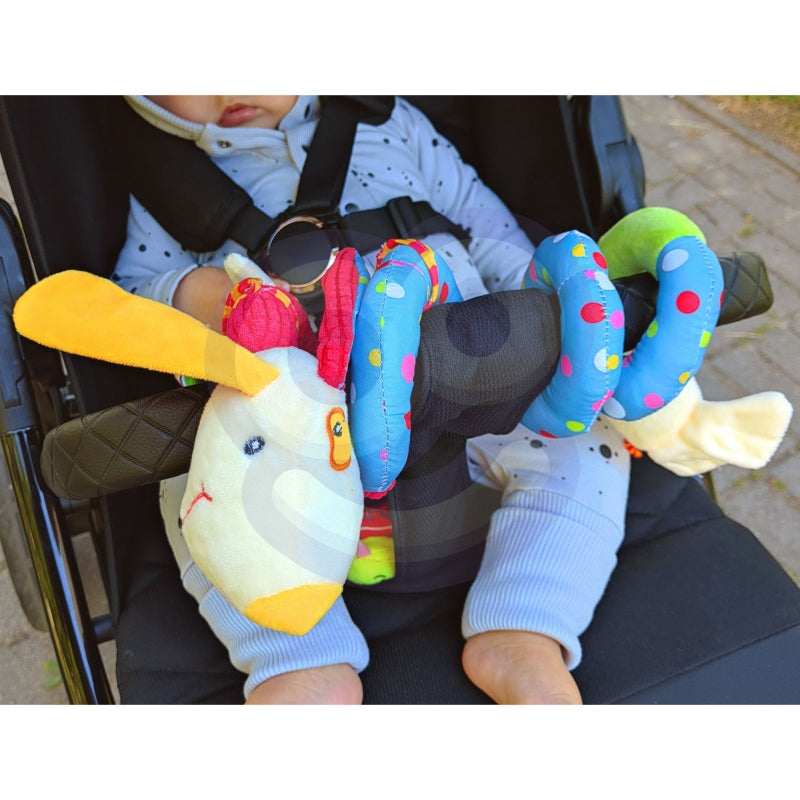 WOOPIE Zachte Educatieve Spiraalhanger voor Kinderwagen of Ledikant – Hondje