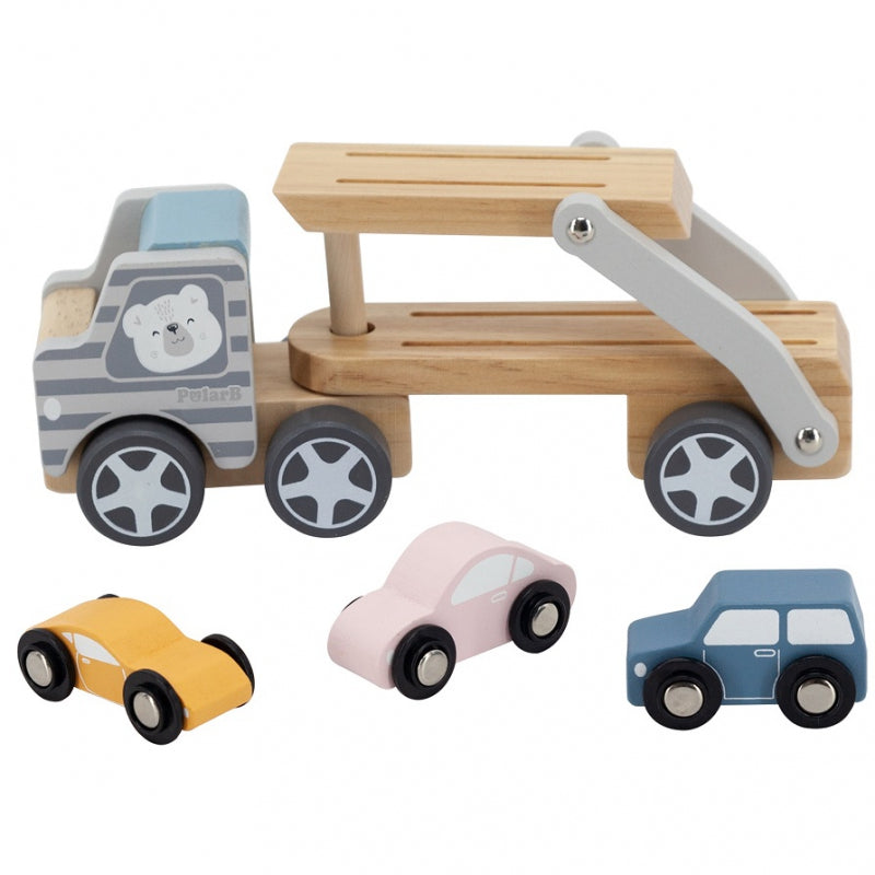 VIGA PolarB Houten Oplegger met Auto's - Montessori speelgoed