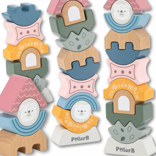 VIGA PolarB Houten Balancerende Toren Puzzel