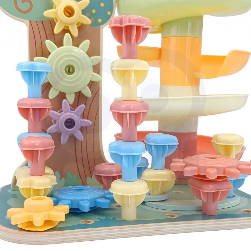 WOOPIE GREEN 4-in-1 Kogelbaan, Activiteitenboom - Montessori speelgoed - FSC gercertificeerd