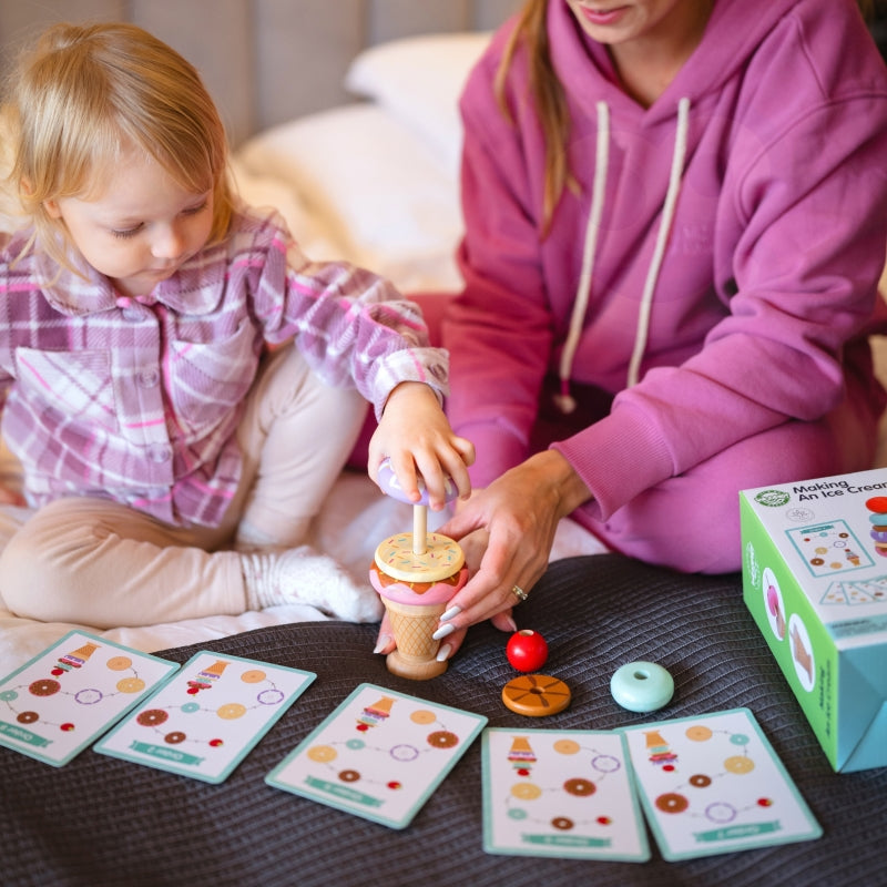 WOOPIE GREEN Houten ijsje Puzzel 12 stuks - Montessori speelgoed