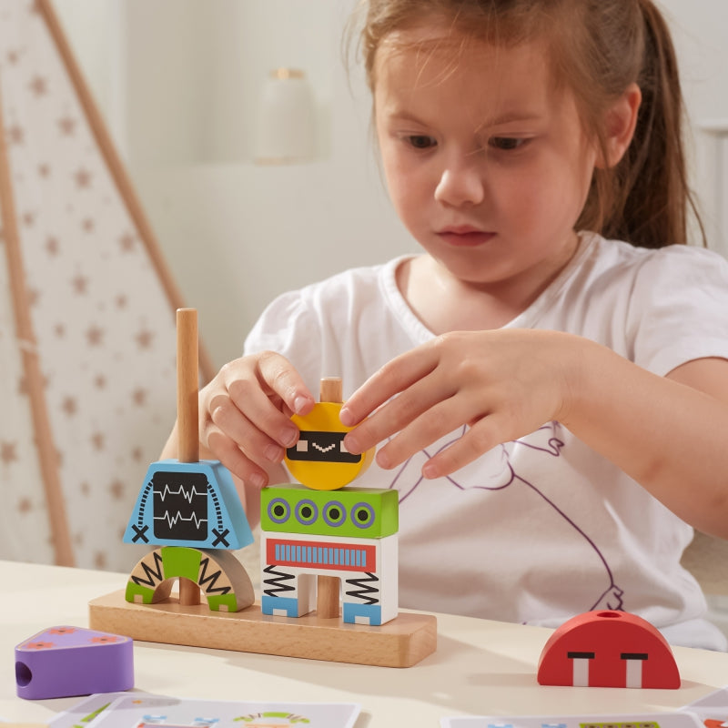 VIGA Robots Piramide Puzzel + Patronen 8 stuks