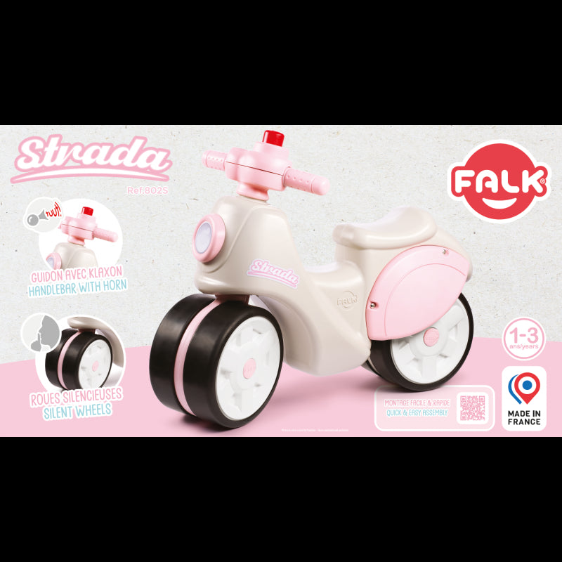 FALK  Jeździk Scooter Strada Retro Dla Dziewczynki Ciche Opony od 1 Roku