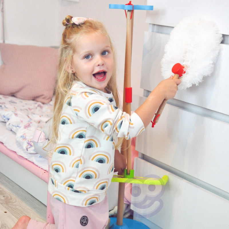TOOKY TOY Houten Speelgoed Schoonmaak set - Opruimset voor Kinderen 6 stuks