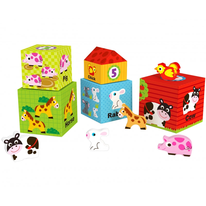 WOOPIE GREEN Boerderij stapel Puzzel  + 10 figuren