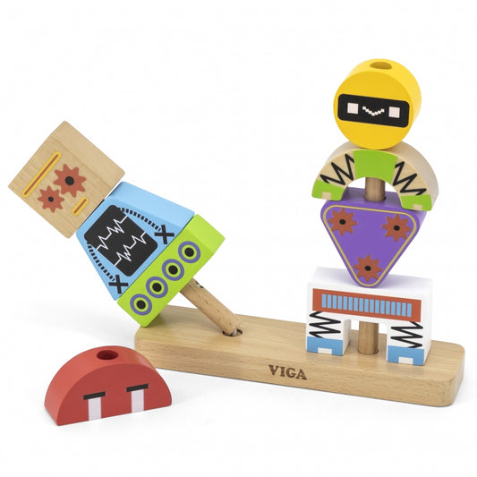 VIGA Robots Piramide Puzzel + Patronen 8 stuks