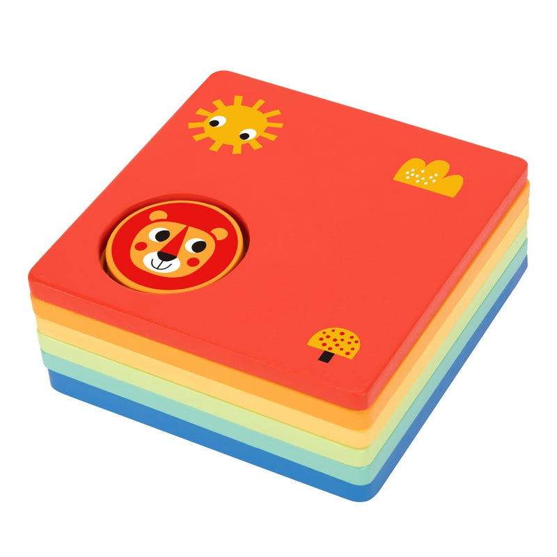 TOOKY TOY Dieren Vormen en Kleuren Puzzel - 6 Planken