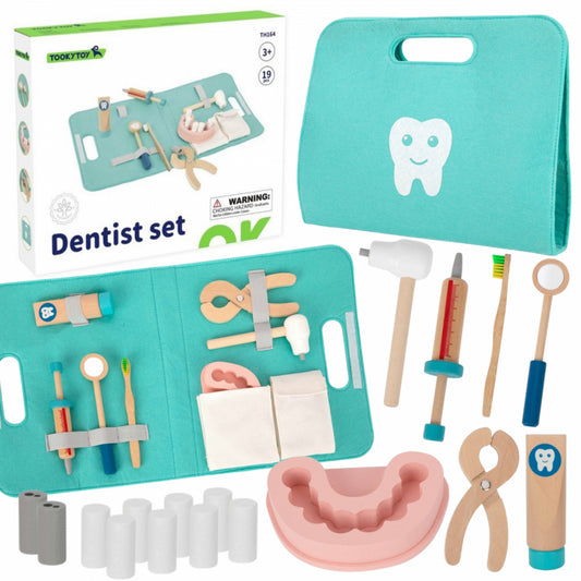 TOOKY TOY Tandarts Speelset – Dokterskoffertje voor Kinderen – 19-delig – FSC-gecertificeerd
