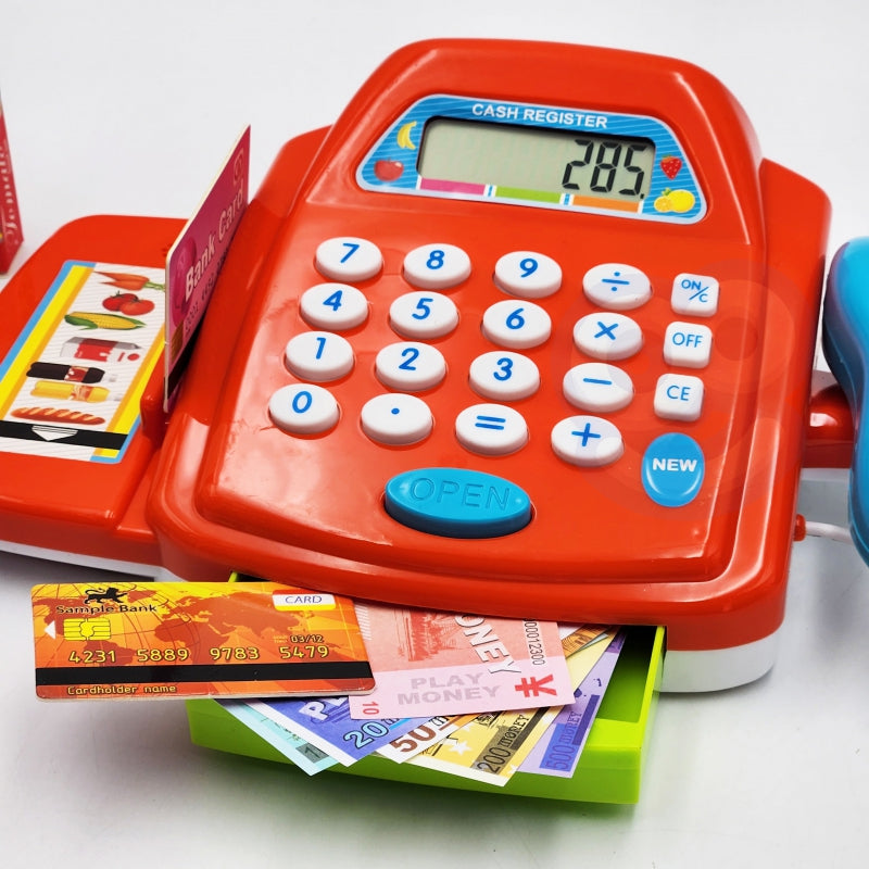 WOOPIE Speelgoed Kassa met Rekenmachine en Accessoires