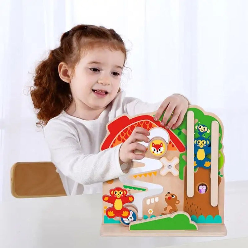 TOOKY TOY Houten Montessori activiteitenbord met doolhof
