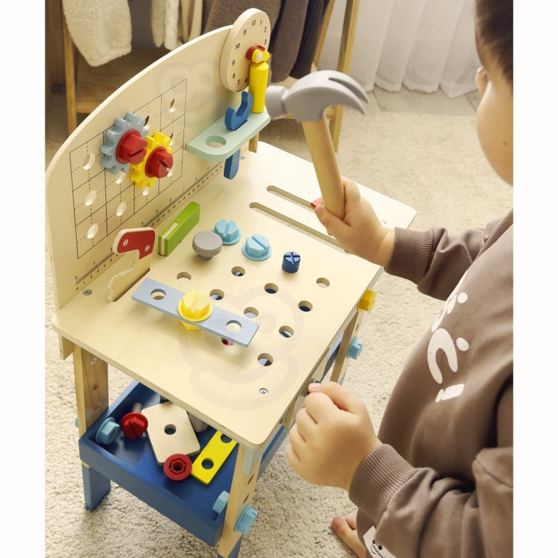 TOOKY TOY Houten DIY Tafel Gereedschap Werkbank