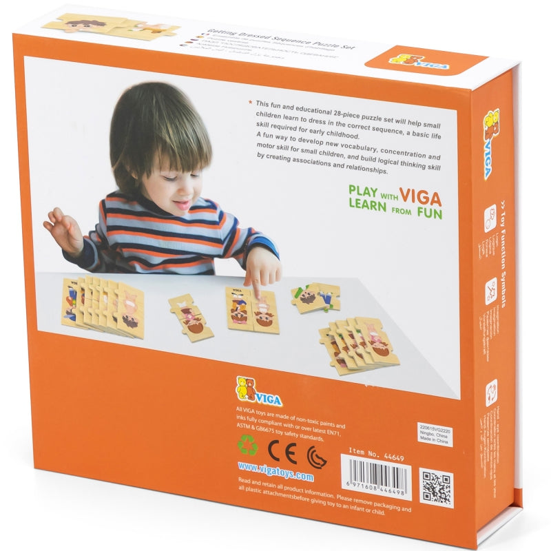 VIGA houten educatieve puzzel – Aankleedspel voor kinderen