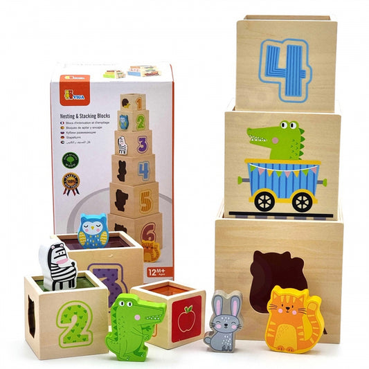 VIGA Houten Piramide Puzzelblokken