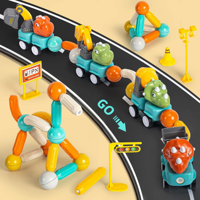 WOOPIE Magnetische Bouwblokken 84 stuks – Dinosaurus Constructieset