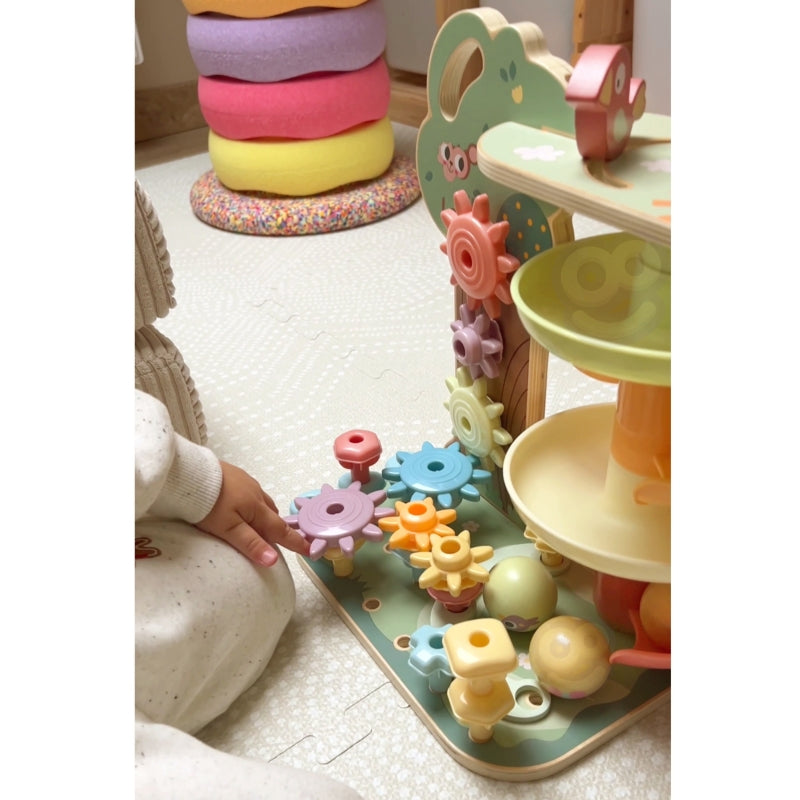 WOOPIE GREEN 4-in-1 Kogelbaan, Activiteitenboom - Montessori speelgoed - FSC gercertificeerd
