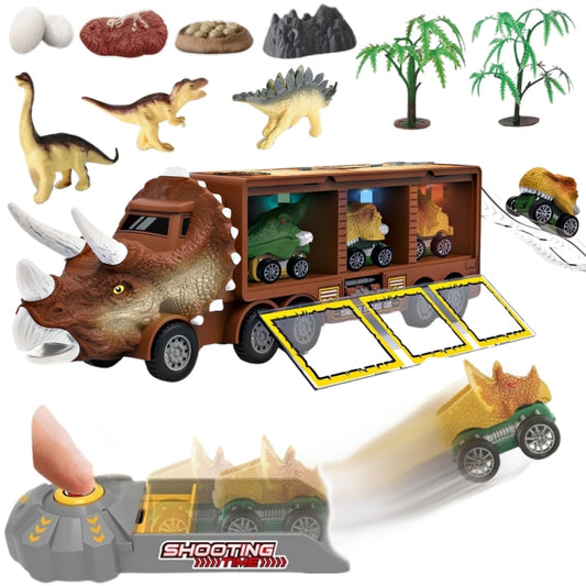WOOPIE Speelgoed Vrachtwagen Dinosaurus met Autootjes 15 stuks