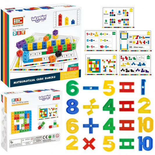 WOOPIE Wiskunde Puzzelspel Constructieblokken + Patronen - 148 stuks