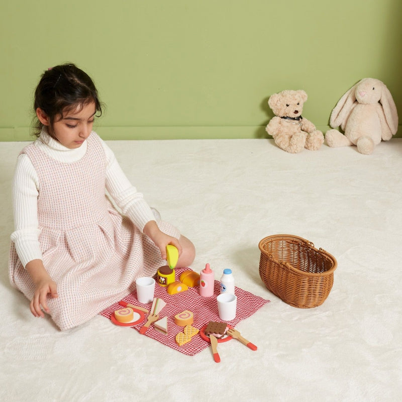 VIGA Houten Speelgoed Picknickset 30 stuks
