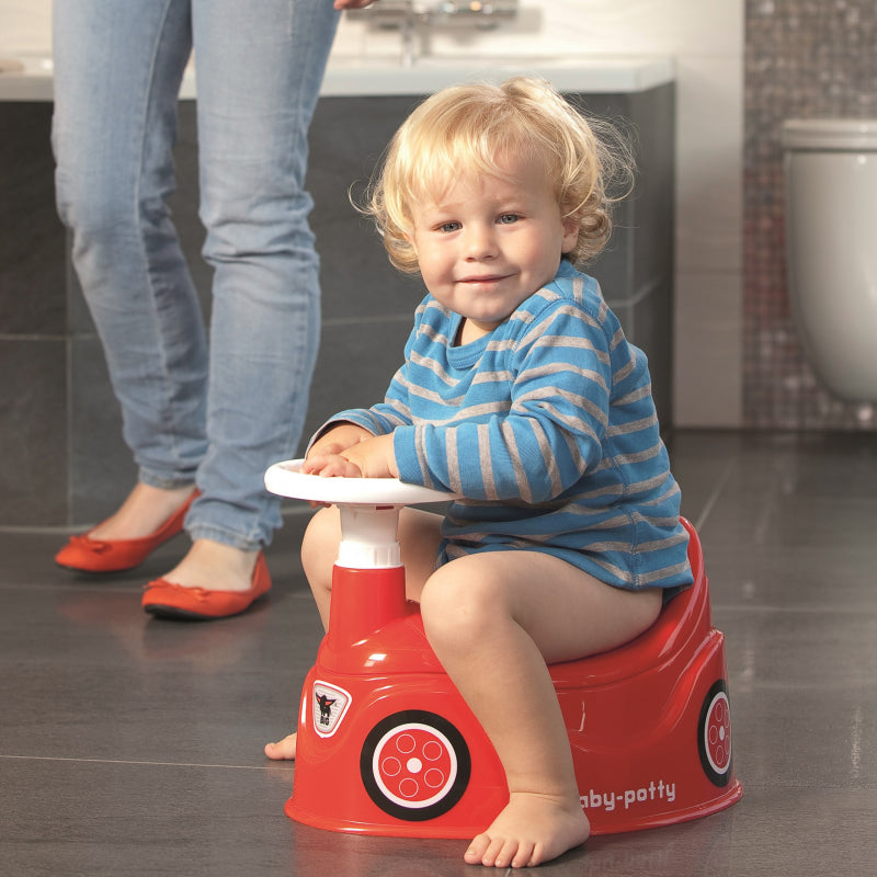 BIG Baby plaspotje loopwagen - Zindelijkheidstraining - New Bobby Car Auto met Stuur - Rood