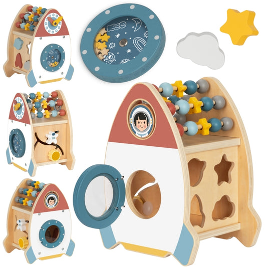 TOOKY TOY Ruimteraket Activiteitensorteerder Houten Doolhof
