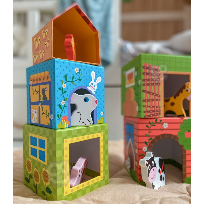 WOOPIE GREEN Boerderij stapel Puzzel  + 10 figuren