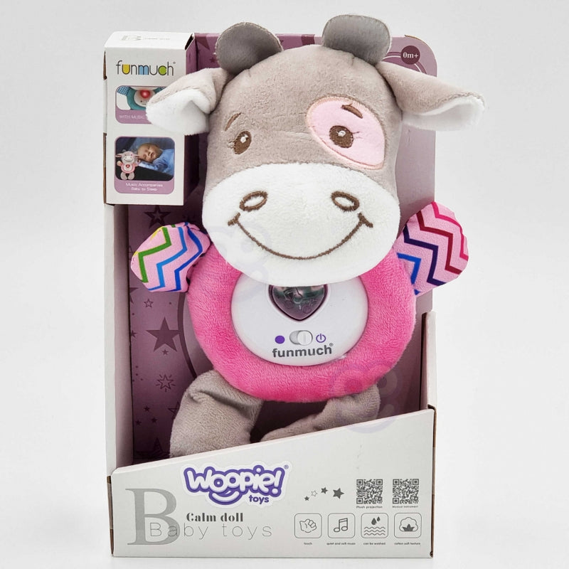 WOOPIE Interactieve Knuffel voor Baby’s met  Licht en Geluid - Stier, Bijtring, Slaapliedje