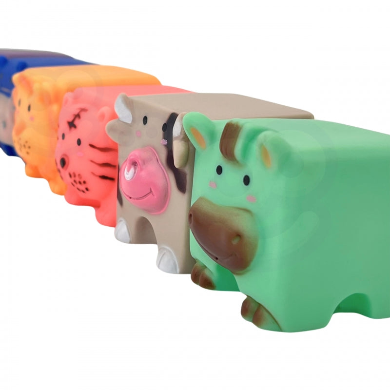 WOOPIE BABY Sensorische knijpbare dieren Blokken Puzzel + Geluid