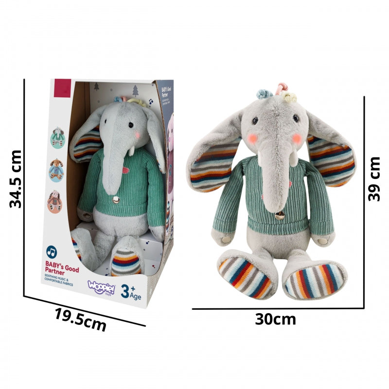 WOOPIE Interactieve Knuffelolifant met Geluid en Licht voor Baby's