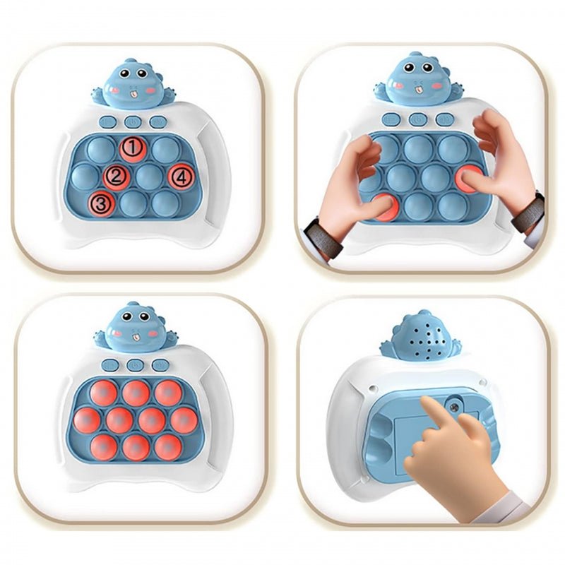 WOOPIE Fidget POP IT - Elektronisch spel -Anti-stress - Behendigheidsspel - Blauwe Dinosaurus