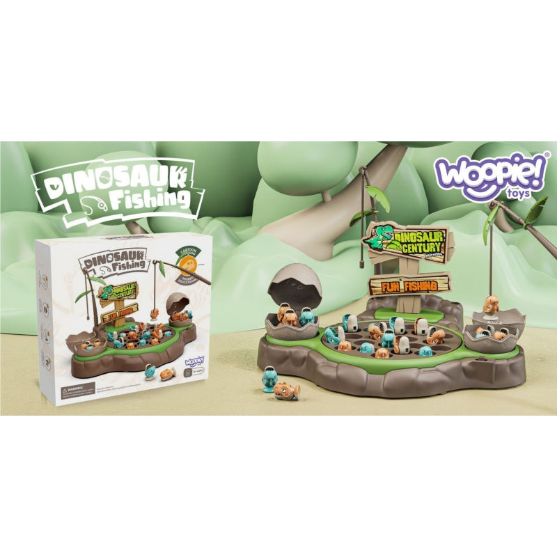 WOOPIE Spel Vissen Vangen van Dinosaurusvisjes met 2 Hengels