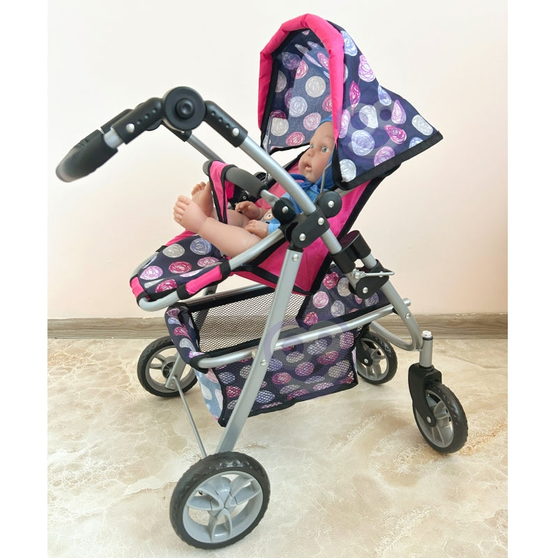 WOOPIE Poppenwagen Met Verstelbare Stoel met 4 Wielen