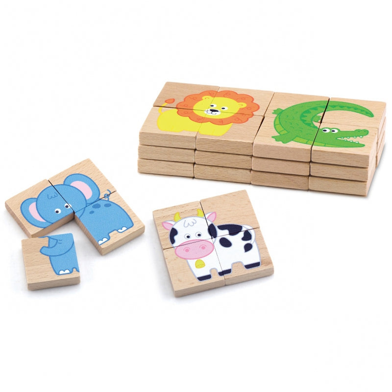 VIGA Houten Magnetische Dierenpuzzel