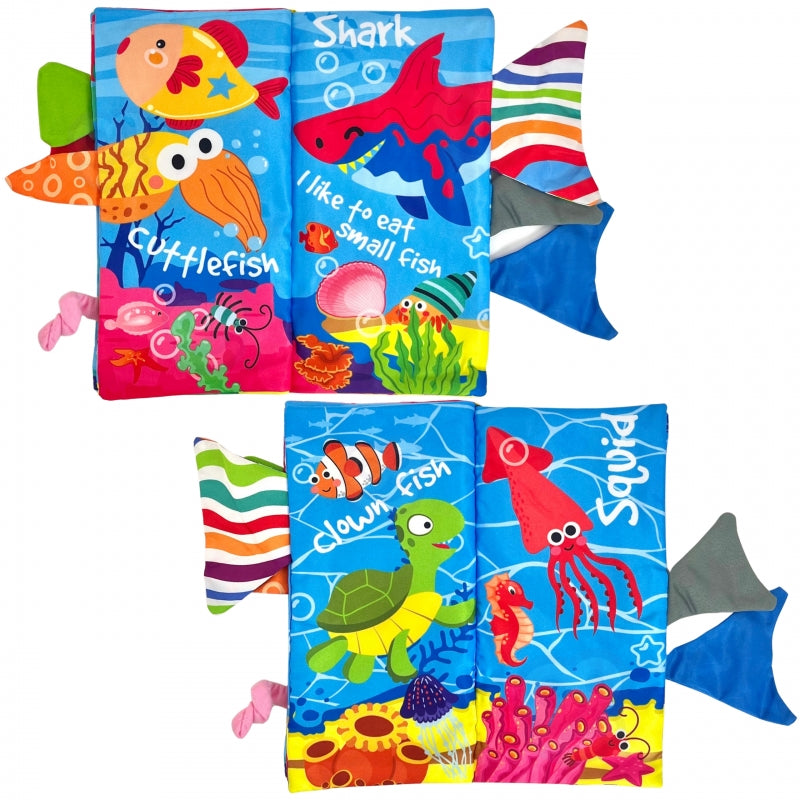 WOOPIE BABY Stoffen Boek met Staartjes van Zeedieren, Met Geluidsfunctie (Engelstalig)