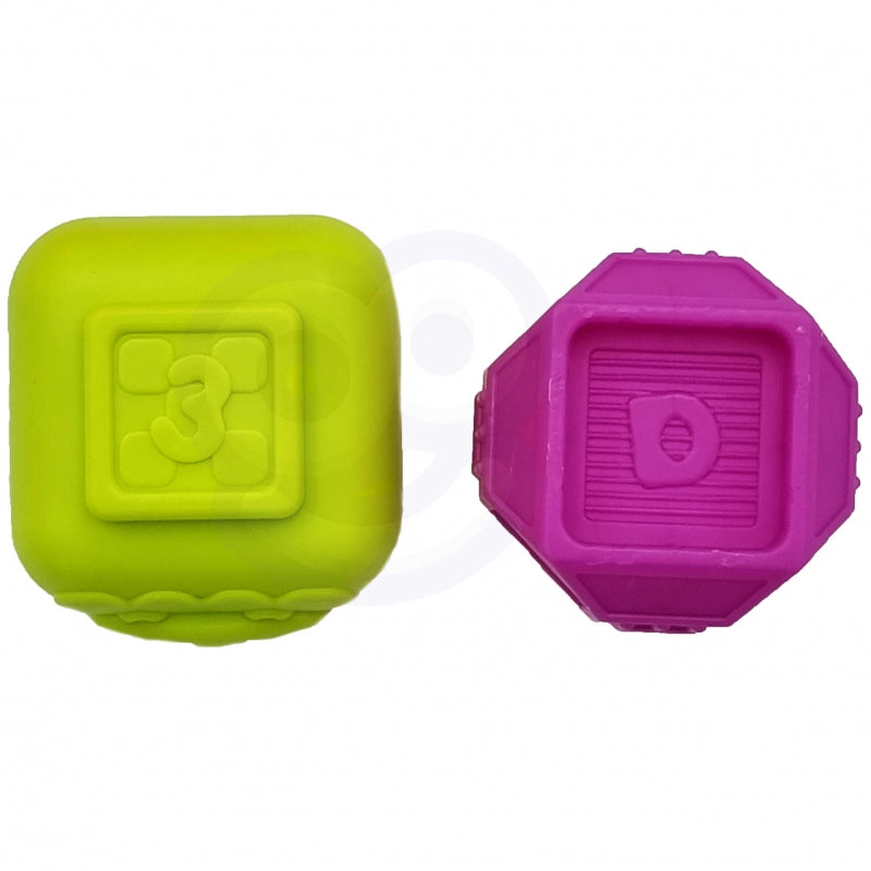 WOOPIE BABY Flexibele Sensorische Kubus - Sorteer dieren + Rammelaar 7 stuks