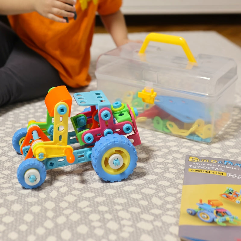 WOOPIE Speelgoed Constructie set Voertuigen van Blokken 118 stuks - STEM speelgoed