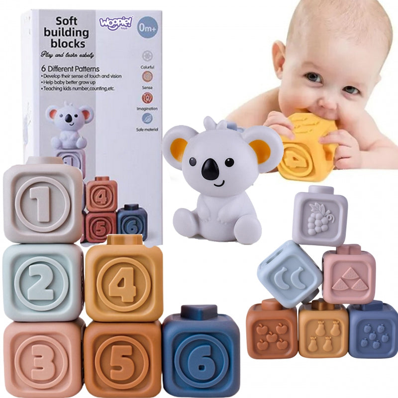 WOOPIE Educatief Setje Pyramide Sensorische Blokken Bijtspeeltje voor Baby's