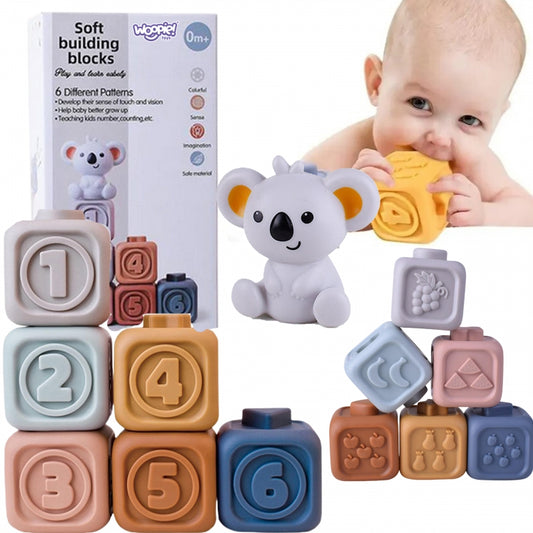 WOOPIE Educatief Setje Pyramide Sensorische Blokken Bijtspeeltje voor Baby's
