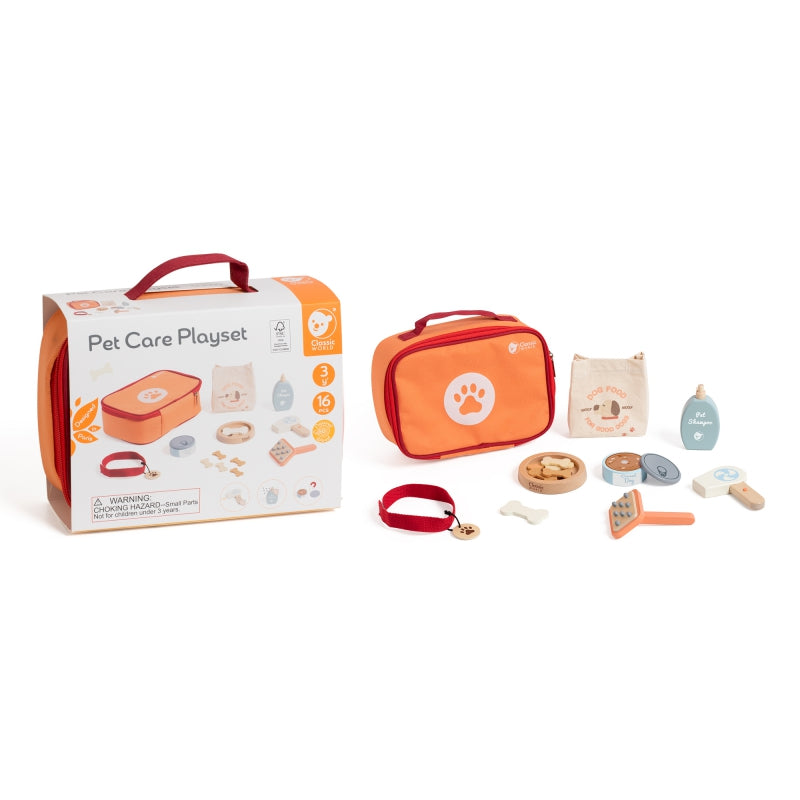 CLASSIC WORLD Draagbare Dierenarts speelset Dierenverzorging