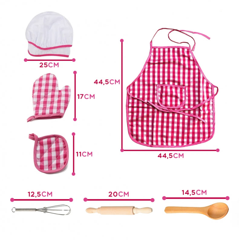 WOOPIE Kleine Chefkok Set + Kookset Keukenaccessoires - 7 delig