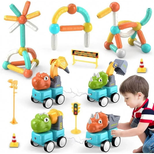 WOOPIE Magnetische Bouwblokken 84 stuks – Dinosaurus Constructieset