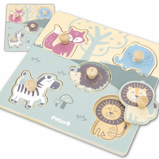 VIGA Houten Dieren Puzzel met Pinnen