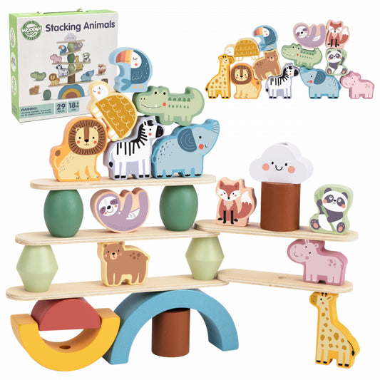 WOOPIE GREEN  Houten Dieren Balance Stapelspel - FSC gercertificeerd